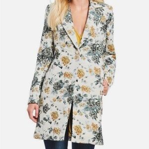 Sam Edelman Brocade Walker Single Button Floral Coat